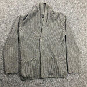 Goodlife Cardigan Men's Large‎ Gray Knit Sweater Heavyweight 100% Cotton